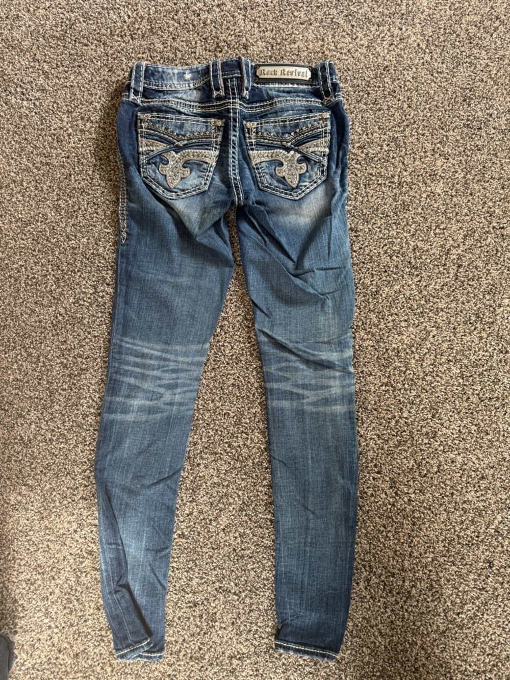 Rock Revival Women's Skinny Jeans in Faded Blue Size 25